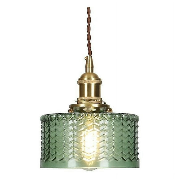 Vintage Style Clear Glass Pendant Light, Industrial Pendant Light with E26 Bulb Socket for Bedroom, Dining Room, Bar (High Quality, Adjustable Height)
