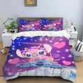 thumbnail image 3 of Disney Cartoon Cute Stitch Print Three Piece Bedding Set Cover Set With Pillowcase Children or Adults King Queen Full Twin Size, 3 of 5