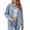 Light Blue, variant on Women's Oversized Wash Denim Shirt Jacket Loose Button up Jean Shacket with Pockets Streetwear Blue XL