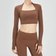 thumbnail image 3 of Traje de Yoga y baile para mujer, Top deportivo con almohadilla en el pecho, camisa de manga larga, Pra Speed Up, corto, elegante, cinturón pequeño para gimnasio, 3 of 5