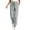 Green, variant on Women's Striped Cropped Pants with Pockets, Elastic Waist Cuffed Straight Leg Trousers, Lightweight Breathable Cotton Linen Blend Casual Striped Pants for Spring Summer Vacation Black L