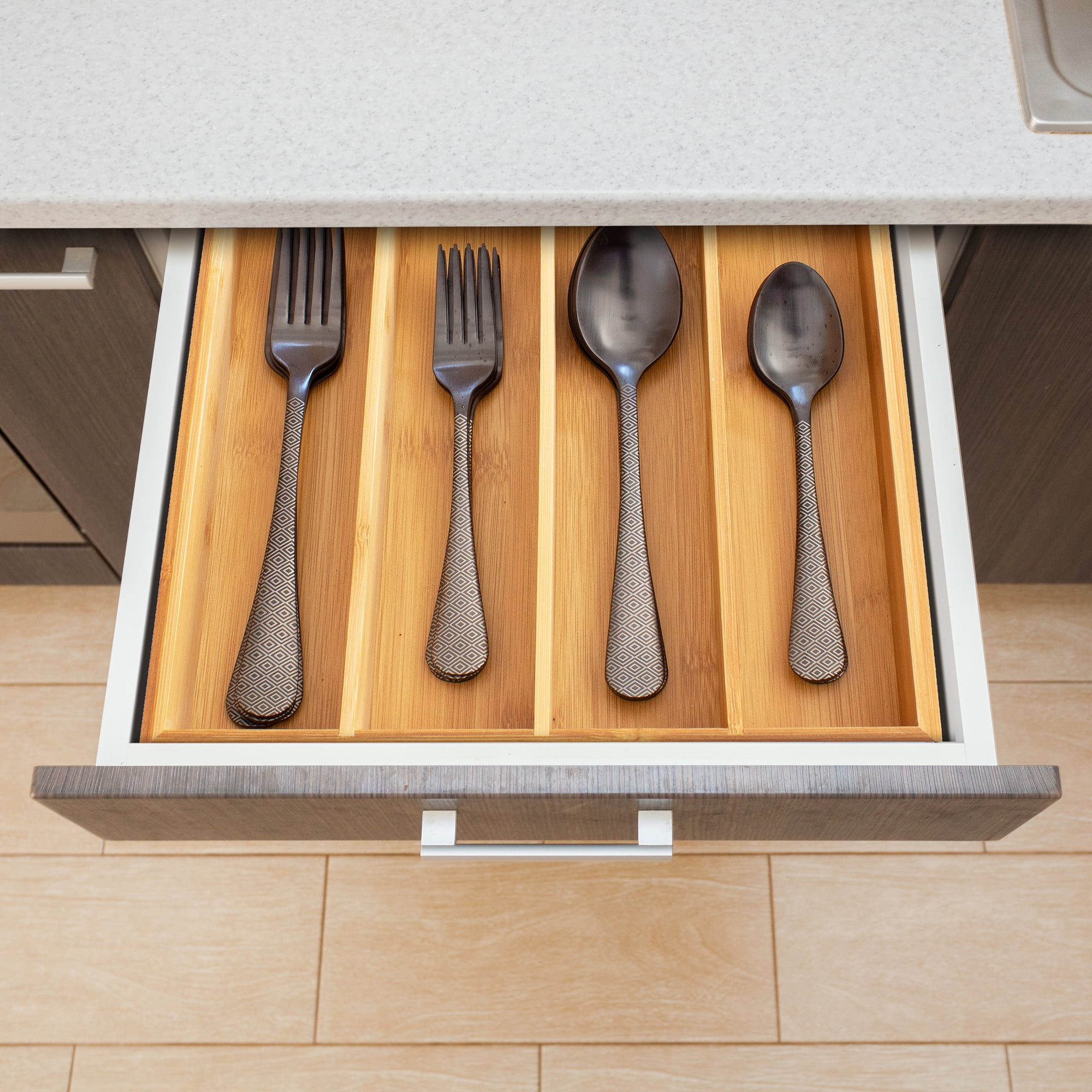 Totally Bamboo Flatware and Silverware Drawer Organizer