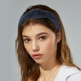 thumbnail image 2 of Unique Bargains Textured Cotton Knot Headband Soft Hairband for Women 1.3 Inch Wide Navy Blue, 2 of 7