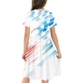 thumbnail image 2 of YUANxueke Girls 4th of July Mini A-Line Dresses Crew Neck Short Sleeve Patriotic Dress Independence Day Outfit for 4-14 Years, 2 of 8