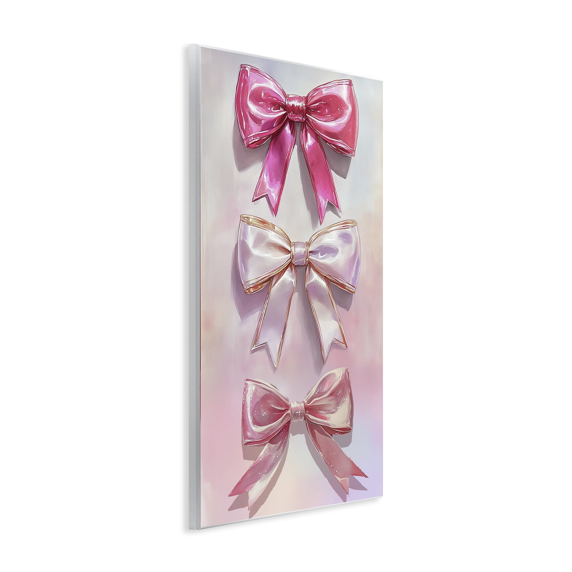 Stupell Industries Blush And Satin Bows Wall Plaque Art, design by Annabelle Hall