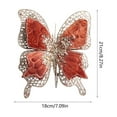 thumbnail image 3 of CuiLiyq Two Layers Christmas Butterfly Velvet, 8.3" x 7.1" Artificial Poinsettia Butterflies Flower Ornaments with Clip, for Christmas Tree Wreath Decoration (Brown), 3 of 6