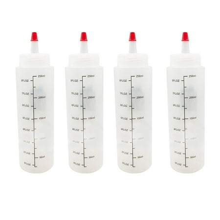 

5PCS/Set 250ml Capacity Apical Bottle Squeeze Bottle Salad Bottle Squeeze Bottle(White)