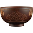 thumbnail image 1 of MasteelfCA 1PC Wooden Bowl Vintage Style Carving Pattern Salad Rice Bowl Soup Bowl, 1 of 8