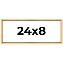 24x8 Frame Beaded Gold Solid Wood Picture Frame | 0.75 Inches Moulding Width | Liscio Oro