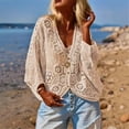 thumbnail image 4 of ROZYARD Lightweight Bohemian Style Lace Trim Top Beach Vacation Oversized Shirt, 4 of 10