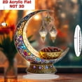 thumbnail image 2 of Lunxisen 1 Pcs Islamic Elegant Crescent and Lanterns Desktop Ornament for Home Decor, Ramadan Eid Gift, Decorative Tabletop Display(20cm), 2 of 7