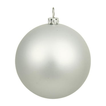Vickerman 4" Silver Matte Ball Ornament, 6 per Bag