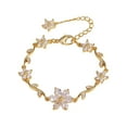 thumbnail image 2 of SPOORYYO Flower Exquisite Petal Bracelet Personalized Fashion Jewelry Elegant Floral Design Sparkling Accessory Lightweight Comfortable Gift, 2 of 6