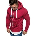 thumbnail image 2 of YUNAFFT Women's Tops, Jackets& Coat Clearance, Mens Pure Color Zipper Pullover Long Sleeve Hooded Sweatshirt Tops Blouse, 2 of 9