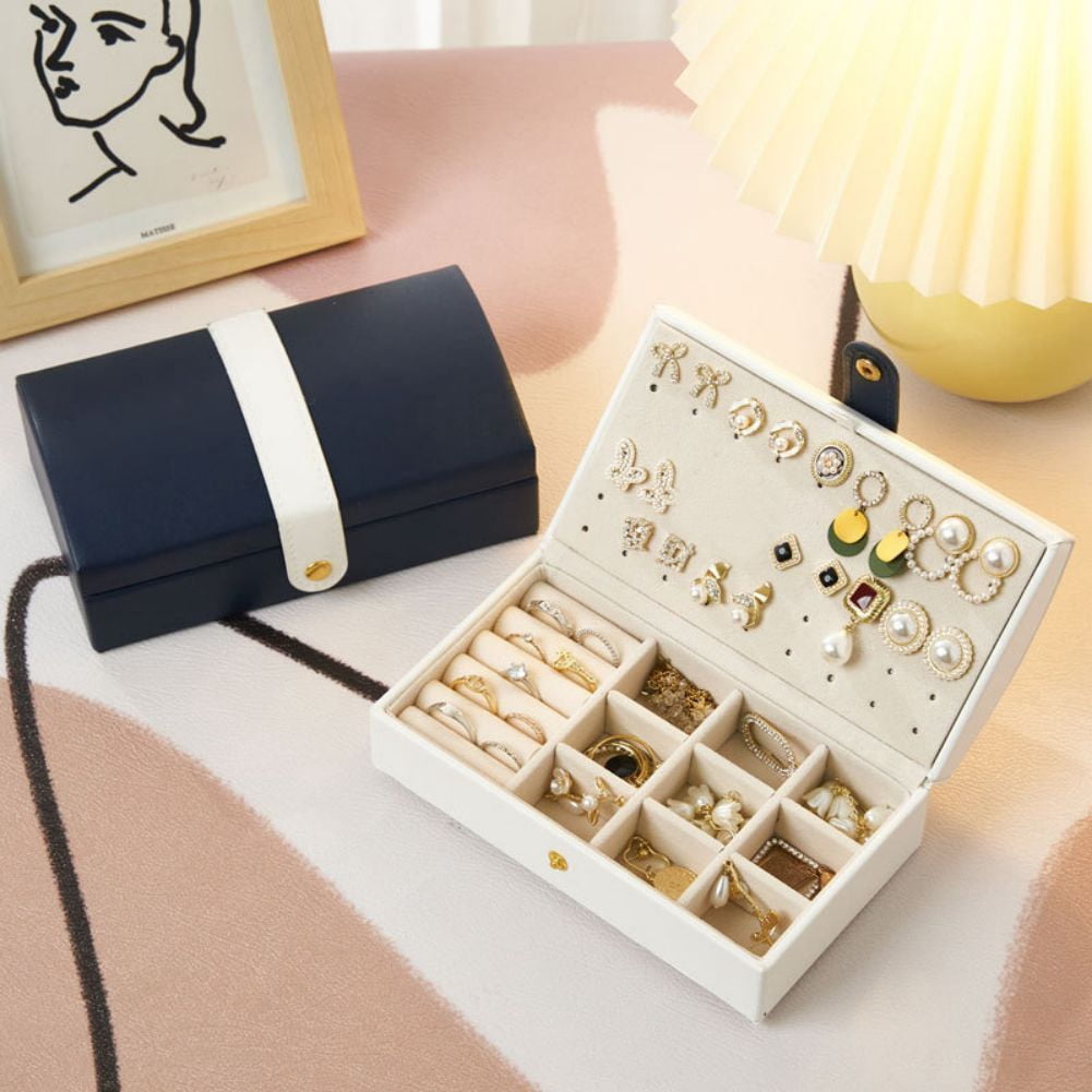 CSCHome Jewelry Organizer Removable Dividers Large Capacity Travel Jewelry Box for Daily Jewelry Storage, Modern Style Jewelry Box