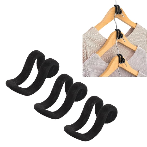Gancho Para Ropa, Conector Para Percha De Ropa Negro, Terciopelo Que Se Reúne Para Salón De Belleza