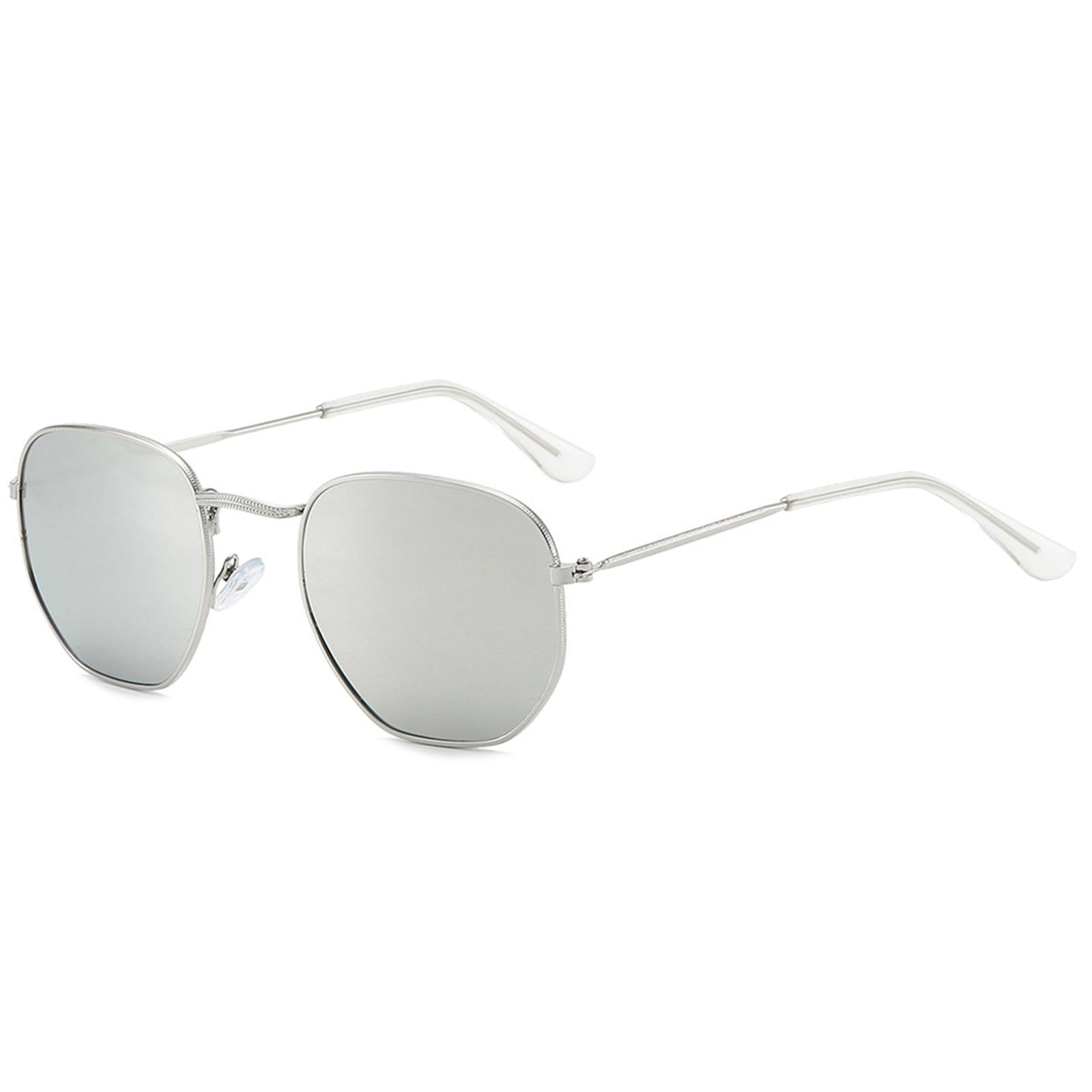 Hexagonal Polarized Sunglasses for Women and Men Vintage Oversized Square Metal Frame Sun Glasses UV400 Eyewear Summer Beach F7T3 - image 4 of 9