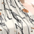 thumbnail image 3 of Halloween Dancing Skeletons Blanket,Comfortable Soft Lamb Wool Throw Blanket,All Season,Warm Lightweight Blankets for Sofa Bed Couch Living Room Chair,30"x40", 3 of 4