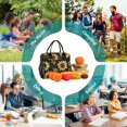 thumbnail image 6 of FORMRS Insulated Lunch Bag Unisex Large Capacity with Shoulder Strap, Black Sunflower Pattern, 6 of 6