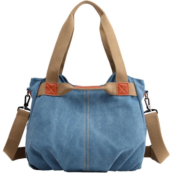 LinYooLi Large Capacity Canvas Tote Bag for Women with Zipper Mode Hobo Shoulder Bag Handbag Purse with Pockets and Compartments