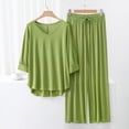 thumbnail image 2 of XIAOCHA Women's Solid Modal Pajama Set Loose Three Quarter Sleeve V Neck Sleepwear Soft Cozy Sleep Pajamas Set, 2 of 3