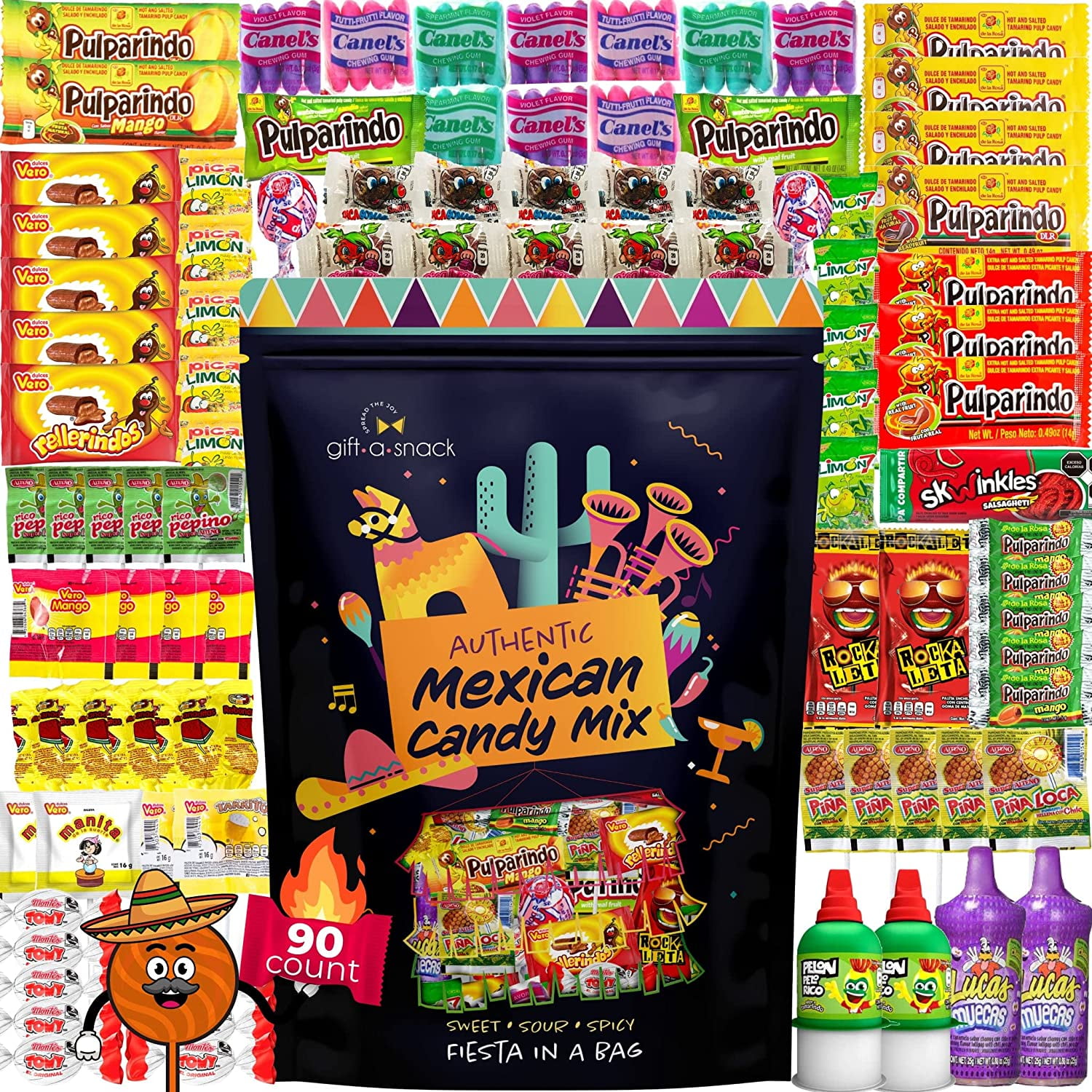 Mexican Candy Mix Dulces Mexicanos: Single-Wrapped Snacks in A 100-Count Variety Gift Bag, Size: 100 ct