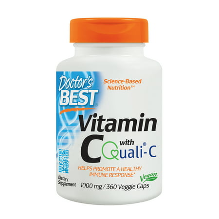 Doctor's Best Vitamin C with Quali-C 1000 mg, Non-GMO, Vegan, Gluten Free, Soy Free, Sourced From Scotland, 360 Veggie (Best Non Acidic Vitamin C)