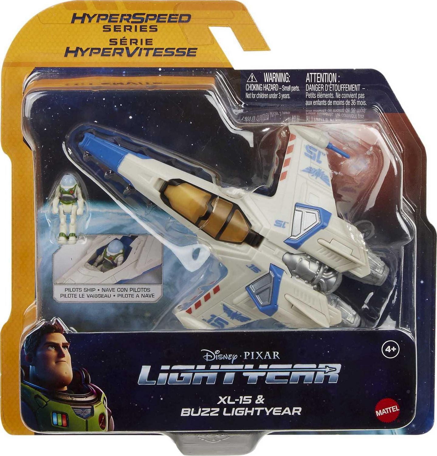 Disney Pixar Lightyear Hyperspeed Series Xl 15 Spaceship & Buzz Lightyear Figure
