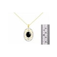 thumbnail image 3 of RYLOS Necklace Yellow Gold Plated Silver HaloStyle Necklace Gemstone &  Diamonds Pendant 18" Chain 12X10MM Cabochon Onyx Birthstone Womens Jewelry Silver Necklace, 3 of 7