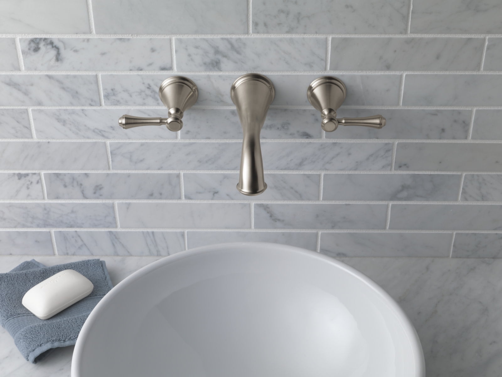 Delta Cassidy Two Handle Wall-Mount Bathroom Faucet Trim in Champagne Bronze (Valve Not Included) T3597LF-CZWL