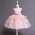 thumbnail image 4 of WPPGONE Girls Tiered Tulle Flower Girl Dress Sleeveless Floral Embroidery Ball Gown Elegant Princess Wedding Party Gown Luxury Pageant Dress Toddler Birthday Photoshoot Party Dresses, 4 of 6