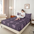 thumbnail image 4 of Feelyou Hippie Snake Damask Bed Sheets, Bohemian Aztec Abstract King Sheets, 4pcs, 4 of 7