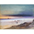 thumbnail image 2 of Hamilton, James 18x14 Gold Ornate Wood Framed with Double Matting Museum Art Print Titled - Beach Scene, 2 of 4