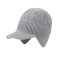 thumbnail image 2 of KANG Winter Knitted Hat With Ear Thermal Trapper Cap For Cold Weather Outdoor Activities Light Gray One Size, 2 of 4