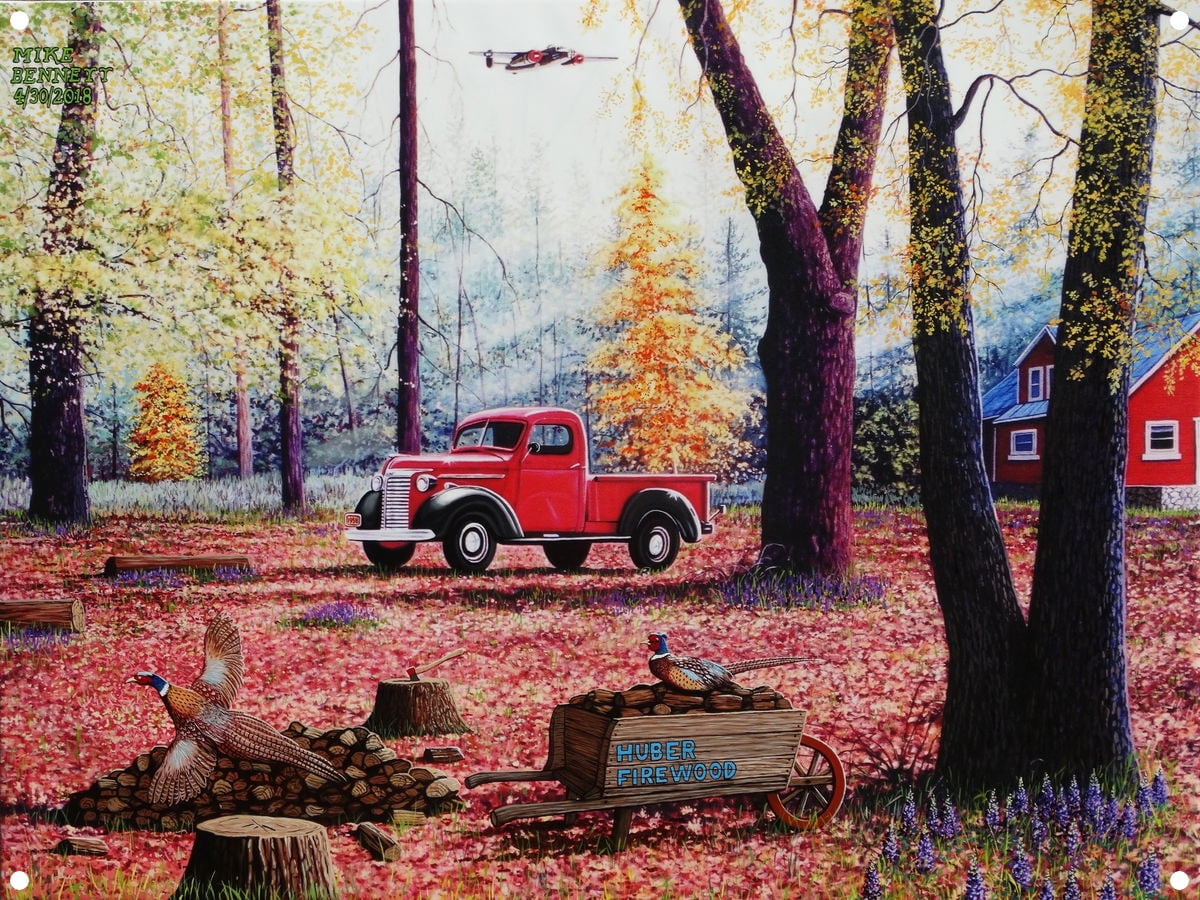 Huber Firewood Autumn Metal Art Print By Mike Bennett 9 X 12