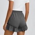 thumbnail image 6 of Women's Elastic Waist Solid Color Skorts with Pockets, Shorts for Women, Summer Casual Shorts with Bow-Knot, Lightweight Outdoor Athletic Gym | UKHCCC,Gray S, 6 of 8