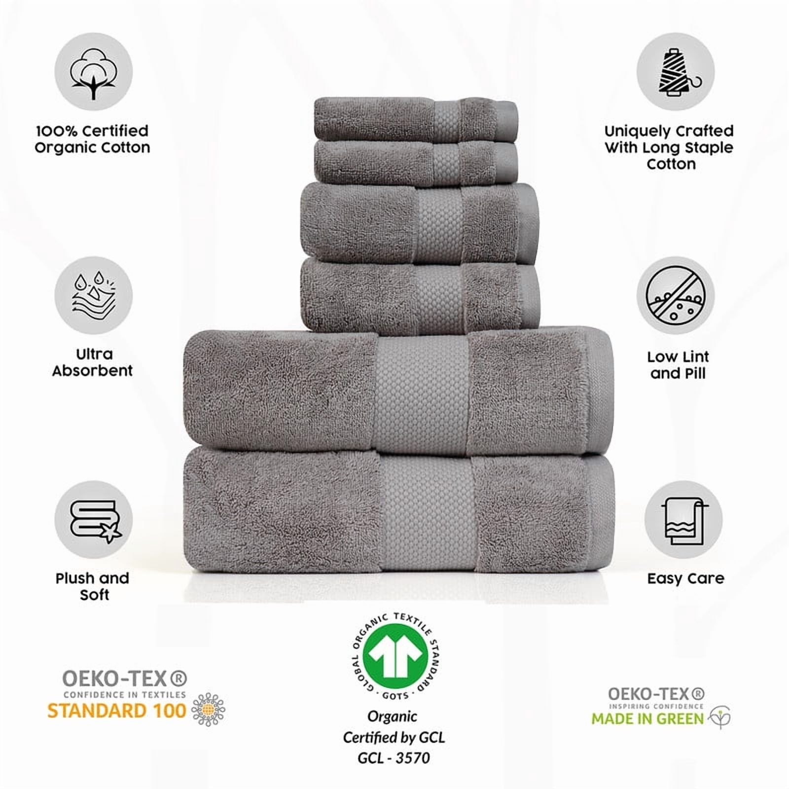 Micro Cotton Farm to Home Solid Color Bath Towel Sets 6 Count