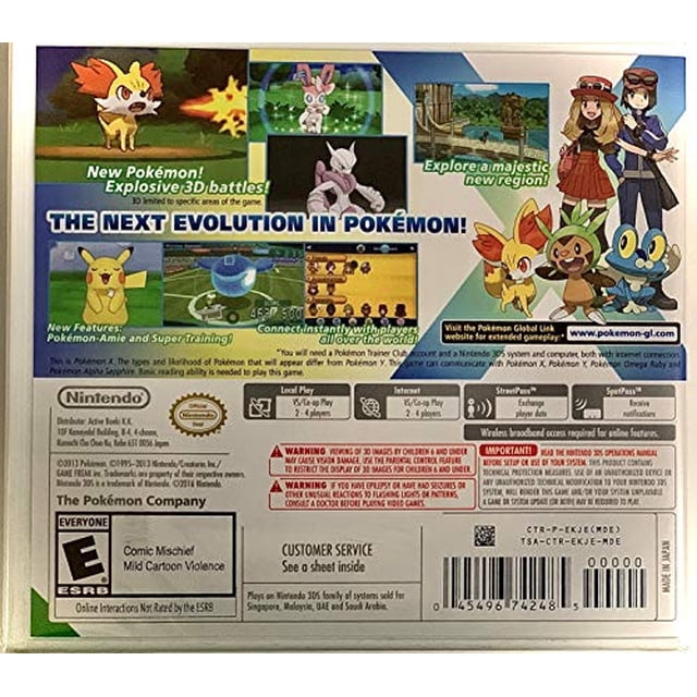 3DS Pokemon X -- World Edition for Nintendo for Nintendo