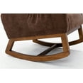 thumbnail image 6 of Rocking Accent Chair,Tufted Upholstered Lounge Chair Nursery Chair with Side Pocket,Comfortable Fabric Glider Rocker with Wood Base,Modern High Back Armchair for Nursery Living Room Bedroom,Coffee, 6 of 7
