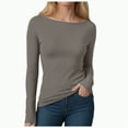 thumbnail image 2 of Towmus Long Sleeve Undershirt for Women Women's Regular-Fit Long-Sleeve Crew neck T-Shirt Basic Tops, 2 of 6