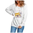 thumbnail image 1 of Blusa informal de manga larga con estampado de cuello redondo para mujer Fridja  czfsfas523, 1 of 9