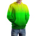 thumbnail image 5 of Yellow Green Gradient-2 Men's Women Vintage 3D Hooded Sweatshirt - All-Season Loose Fit Streetwear, 5 of 6