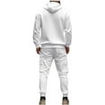 thumbnail image 3 of VBTAPA Mens Tracksuit 2 Piece Set Quarter Zip Pullover Hoodie and Cargo Sweatpants Sets Long Sleeve Casual Sweatsuits Set with Pockets White XXXL, 3 of 7