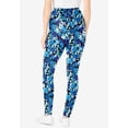 thumbnail image 3 of Woman Within Plus Size Petite Stretch-Cotton Knit Pull-On Printed Leggings, 3 of 5