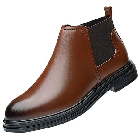 

Entyinea Mens Work Boots Waterproof Casual Chukka Boots for Men Brown 39