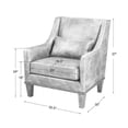 thumbnail image 6 of Maklaine 19" Transitional Fabric & Wood Arm Chair with Nailheads in Brown, 6 of 6