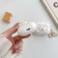 thumbnail image 3 of For AirPods 3rd Gen 2021/1/2/Pro 2 case，Shockproof 3D White Heart Shell pattern PC Case Cover With Pendant, 3 of 5