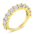 thumbnail image 2 of 14K Yellow Gold Plated .925 Sterling Silver 2.00 Cttw Shared Prong Set Round-Diamond 11 Stone Band Ring (J-K Color, I1-I2 Clarity) - Size 8, 2 of 7