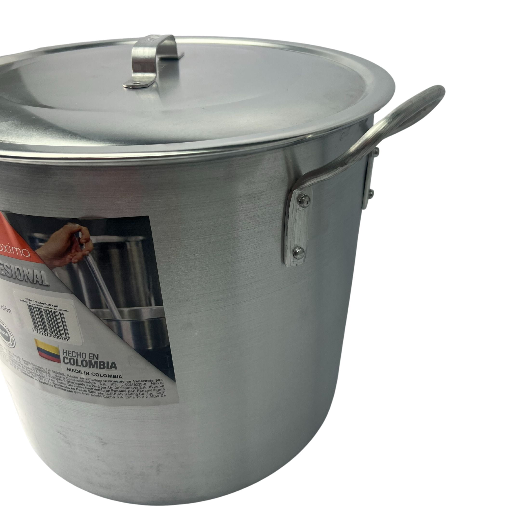 Imusa Aluminum Stock Pot  with  Lid  20-Quart, Silver  1pc
