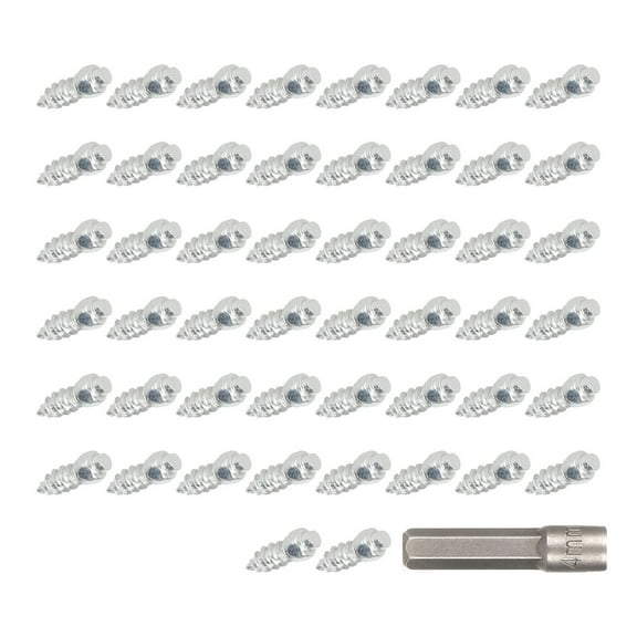 Antislip Tire Screws, 50Pcs Snow Chain Tire Studs Motorcycle Spikes Snow Chain Tire Studs Screw Snow Chain Tire Spikes